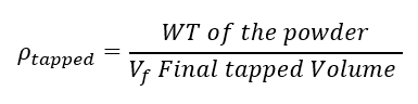 tapped density equation