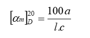 Equation Of Optical Rotation