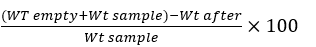 loss on drying equation